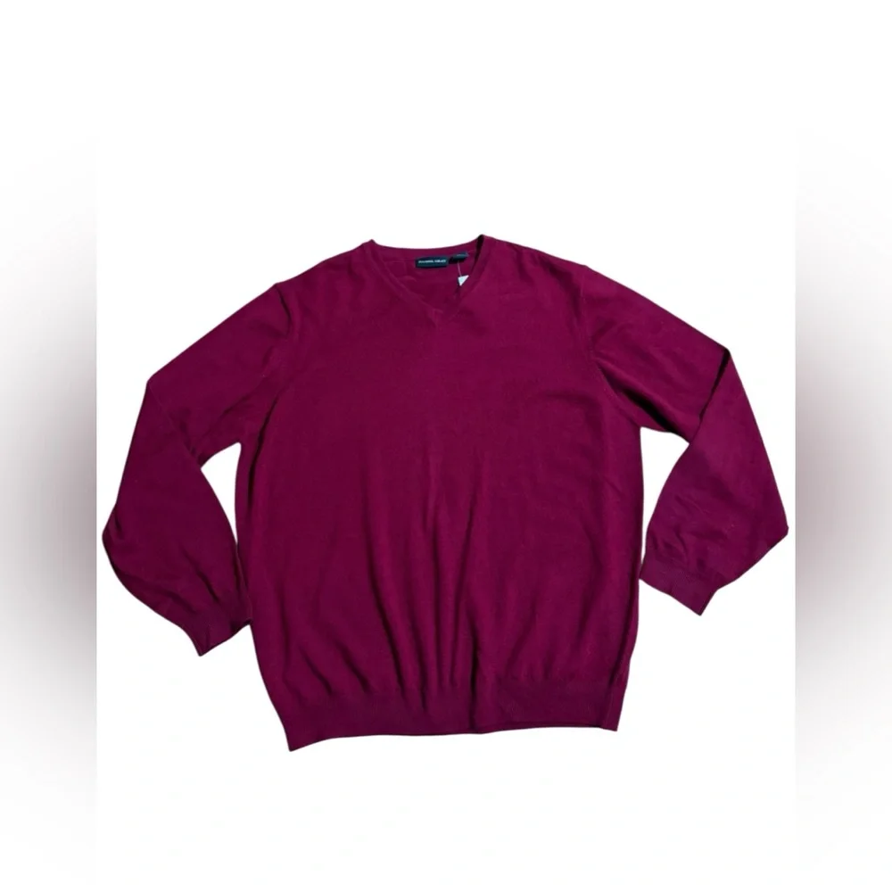 Daniel Gray 100%‎ Merino Wool V-Neck Sweater Men’s Size XL Maroon